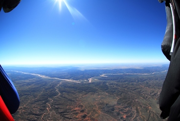 Photo taken through balloon basket