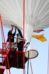 Duct taping the balloon closed!